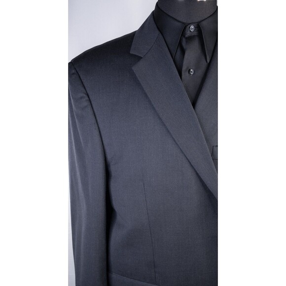 JOSEPH & FEISS mens Solid Gray Wool Blend sport coat suit jacket blazer 48L - Picture 5 of 13
